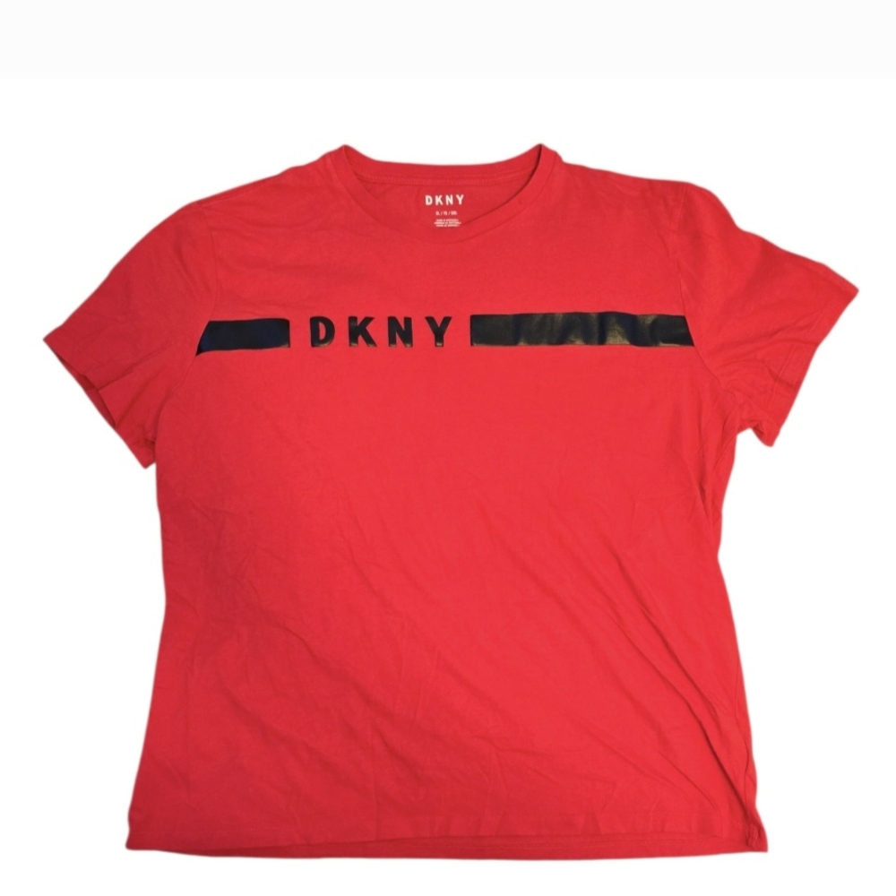 DKNY‎ XL Red T-Shirt with Black Logo
